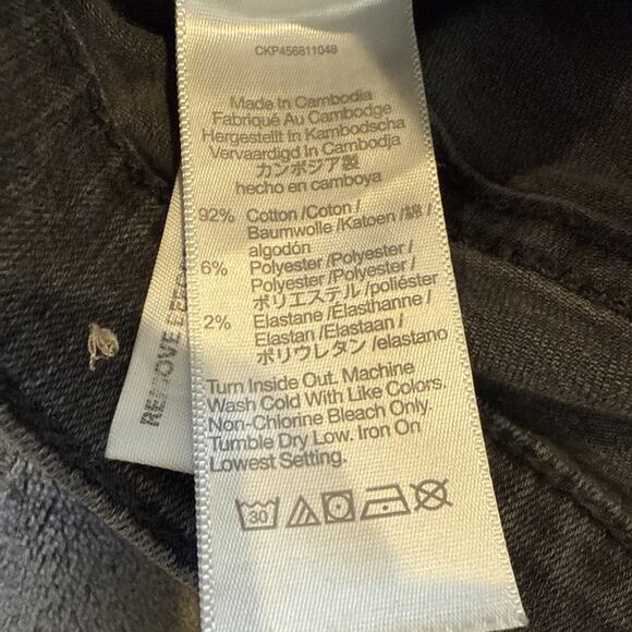 Madewell Gray Faded Black Stovepipe Straight Leg Raw Hem Jeans, Size 29 - Picture 10 of 15